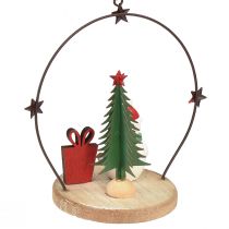 Artikel Dekohänger Weihnachtsmann und Schneemann mit Stern, Holz und Metall, H13cm, 2er-Set