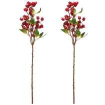 Artikel Hagebutten Deko Zweig Kunstpflanze mit roten Früchten 60 cm 2 Stück