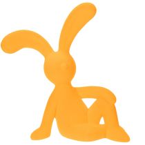 Artikel Dekofigur Hase aus Kunststoff, 38 cm, Gelb, samtig beflockt, für moderne Osterdekoration