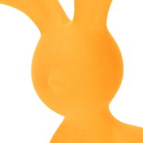 Artikel Dekofigur Hase aus Kunststoff, 38 cm, Gelb, samtig beflockt, für moderne Osterdekoration