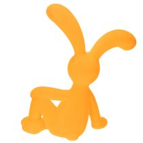 Artikel Dekofigur Hase aus Kunststoff, 38 cm, Gelb, samtig beflockt, für moderne Osterdekoration