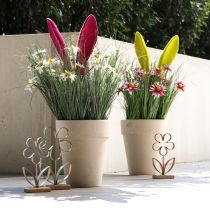 Artikel Hasen Deko Ohren Pink für Ostern Beflockt Stab H56cm