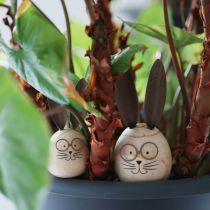 Artikel Hasen-Dekofigur aus Holz mit Metallohren und Brille 14 cm - Set aus 3 Figuren für Oster- und Frühlingsdekoration