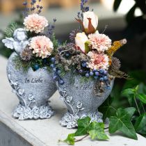 Artikel Herz zum Bepflanzen, Grabvase, Rosenherz, In Liebe H14 B12cm 2 St