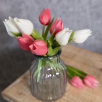 Artikel Künstliche Tulpen aus Polyester, 21 cm, rosa, 6er-Set für Dekorationen