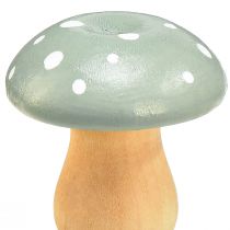 Artikel Deko-Holzpilze 5cm Grün-Mint gepunktet 8 Stück für Herbstdekoration
