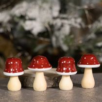 Artikel Deko-Fliegenpilze aus Holz FSC-zertifiziert Rotbraun 6,5/7 cm 4er-Set