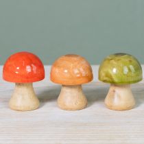 Artikel Holzpilze Dekoration Herbst 6,5 cm Grün Rot Orange, 9-teilig