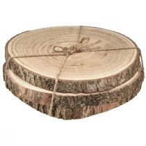 Artikel Holzscheiben Paulownia Natur, Ø26-28cm, 3er-Set für DIY, Deko, Hochzeit