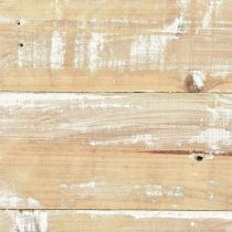 Artikel Holztablett Vintage Holz Braun Weiss 24x24cm für Dekoration