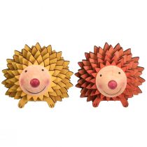 Artikel Igel-Dekofigur aus Holz, Herbstfarben Orange Gelb, 8×7×6cm, Set aus 4 Stück