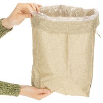 Artikel Jutetasche Geschenkbeutel mit Kunststofffolie 28×10×40cm Naturfarben