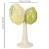 Artikel Keramik-Doppelflaschenvase Zitrone und Limette 22cm Mediterran