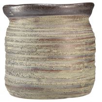 Artikel Keramiktopf Übertopf Deko Vase Metallic Grau Braun 14×14cm