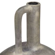 Artikel Keramikvase Krug 27cm Grau Rostoptik mit Griff für trockene Dekorationen