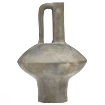 Artikel Keramikvase Krug 27cm Grau Rostoptik mit Griff für trockene Dekorationen