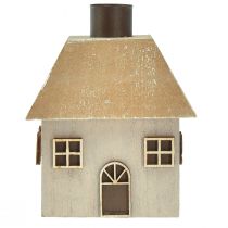 Artikel Kerzenhalter im Haus-Design aus Holz Grau Braun 9×9×11cm 2er-Set