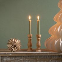 Artikel Kerzenhalter Holz Tischdeko für Stabkerzen H17cm 2St
