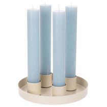 Artikel Magnetischer Kerzenhalter aus Metall 4 cm Taupe-Creme für dicke Stabkerzen 4er-Set