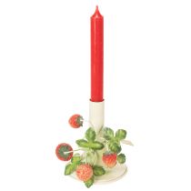 Artikel Kerzenständer Metall mit Erdbeer-Motiv Creme H13 cm