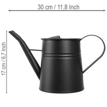 Artikel Gieskanne Metall Schwarz 30x13x17cm 1,7l Dekoratives Pflanzgefäss Innen Aussen