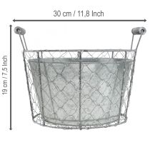 Artikel Drahtkorb mit Metalleinsatz Ø26cm – Pflanzkorb Weiss Waschung für Indoor und Outdoor