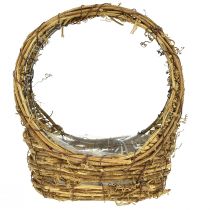 Artikel Korbset aus Rebenzweigen mit Griff, bepflanzbar, oval, L18/22cm, braun