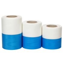 Artikel Kranzband Moiré Blau-Weiss – Textilband für Dekorationen und Kränze, 10 cm x 25 m