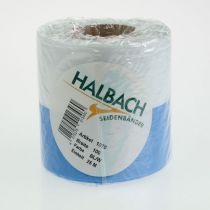 Artikel Kranzband Moiré Blau-Weiß 100mm Dekoband Taft