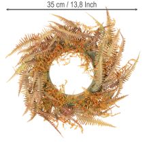 Artikel Künstlicher Farnkranz aus Kunststoff in Herbstfarben, 35 cm