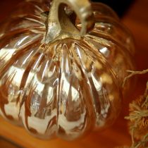 Artikel Kürbis-Deko aus Glas Ø14 cm H18 cm Orange für Tischdekoration Herbst und Weihnachten