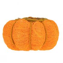 Artikel Kürbis-Pflanztopf aus Sisal mit Folie Ø15cm H9cm Orange/Gelbgrün für Herbstdekoration