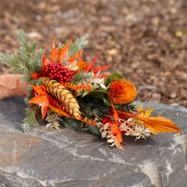 Artikel Künstliche Banksia aus Kunststoff Orange 58cm 3er-Set