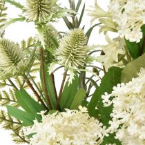 Artikel Kunstblumenstrauß Schneeball Wilde Karde Farn 65cm - Dekoration, Naturlook, Pflegeleicht
