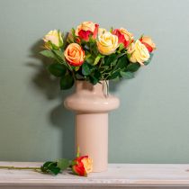 Artikel Kunstrosenstrauss Orange 44 cm 6 Stück aus Polyester und Kunststoff