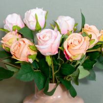 Artikel Künstlicher Rosenstrauss aus Polyester 44 cm Rosa 6 Stück