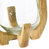 Artikel Laterne aus Mangoholz und Glas für Teelichter Ø12cm H20cm Natur