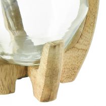 Artikel Laterne Mangoholz Glas Windlicht Natur Ø14cm H26cm