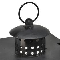 Artikel Grosse Metalllaterne mit Drahtfenstern in Antik-Grau 19x36x60 cm mit Tragegriff
