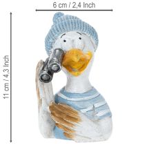 Artikel Maritime Dekofigur Möwe aus Polyresin Blau Weiss Silber 11 cm
