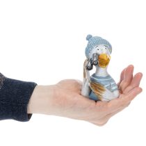 Artikel Maritime Dekofigur Möwe aus Polyresin Blau Weiss Silber 11 cm