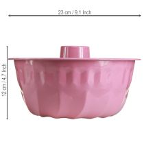 Artikel Metall Schale Gugelhupfform Ø23cm H12cm Pink für Dekoration