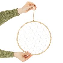 Artikel Metall-Dekoring Silber Ø28 cm mit Natur-Raffia, 4er Set