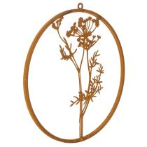Artikel Metallring aus Edelrost mit Dillzweig-Motiv Ø38cm für Wand- und Fensterdekoration