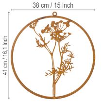 Artikel Metallring aus Edelrost mit Dillzweig-Motiv Ø38cm für Wand- und Fensterdekoration