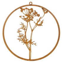 Artikel Metallring aus Edelrost mit Dillzweig-Motiv Ø38cm für Wand- und Fensterdekoration