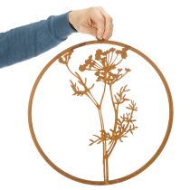 Artikel Metallring aus Edelrost mit Dillzweig-Motiv Ø38cm für Wand- und Fensterdekoration