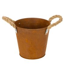 Artikel Metall-Kräutertopf mit Griffen, Rostdeko, Ø16,5cm, H15cm