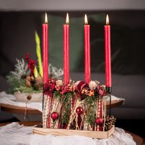 Artikel Organzaband Dunkelrot mit Gold Sternen 10mm 20m