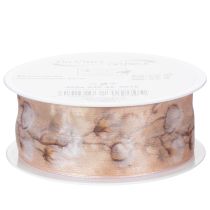 Artikel Organzaband mit Baumwollzweigen, 40 mm x 15 m, Rosa, Dekoband für Floristik und Geschenkverpackung
